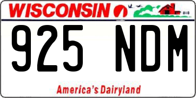 WI license plate 925NDM
