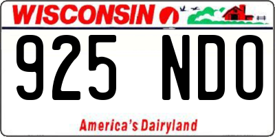 WI license plate 925NDO