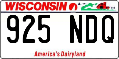 WI license plate 925NDQ