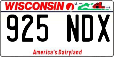 WI license plate 925NDX
