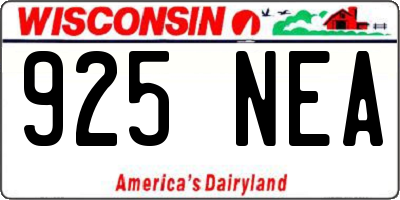 WI license plate 925NEA