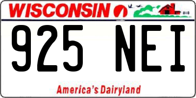 WI license plate 925NEI