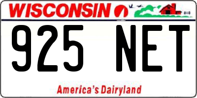 WI license plate 925NET