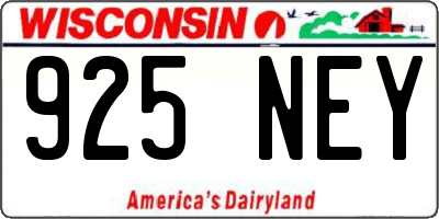 WI license plate 925NEY