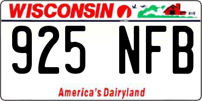 WI license plate 925NFB