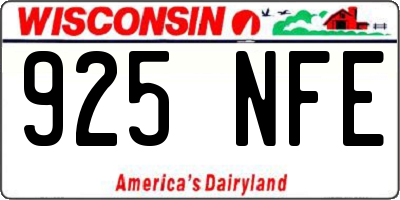 WI license plate 925NFE
