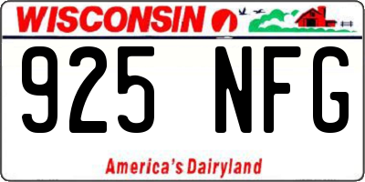 WI license plate 925NFG