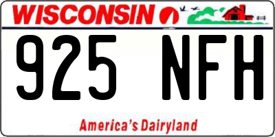 WI license plate 925NFH