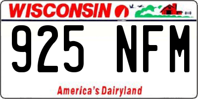 WI license plate 925NFM