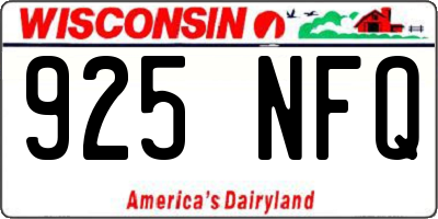 WI license plate 925NFQ