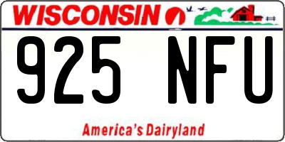 WI license plate 925NFU