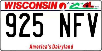 WI license plate 925NFV
