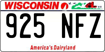 WI license plate 925NFZ