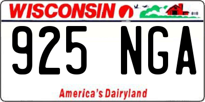 WI license plate 925NGA