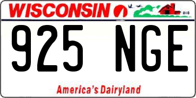 WI license plate 925NGE