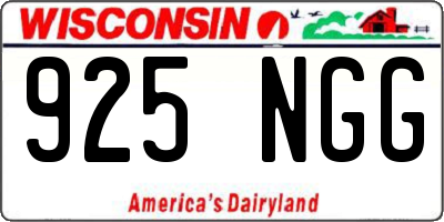 WI license plate 925NGG