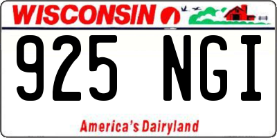 WI license plate 925NGI