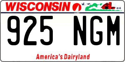 WI license plate 925NGM