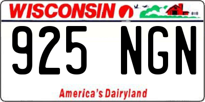 WI license plate 925NGN