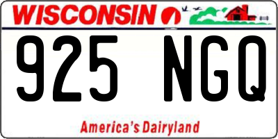 WI license plate 925NGQ