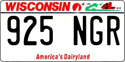 WI license plate 925NGR