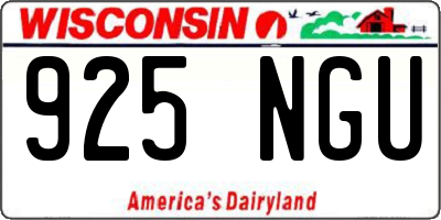 WI license plate 925NGU