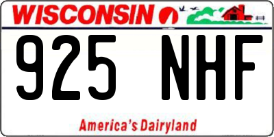 WI license plate 925NHF