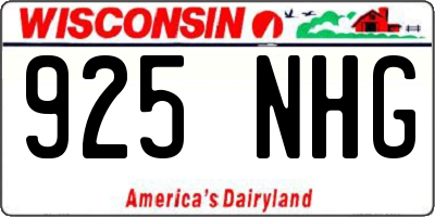 WI license plate 925NHG