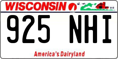 WI license plate 925NHI