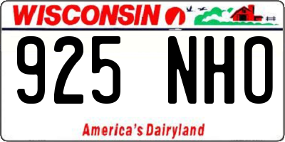 WI license plate 925NHO