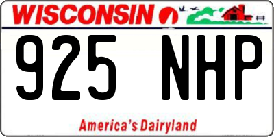 WI license plate 925NHP