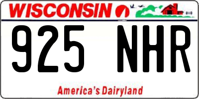 WI license plate 925NHR