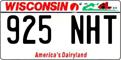 WI license plate 925NHT