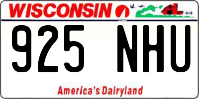 WI license plate 925NHU