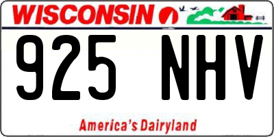 WI license plate 925NHV