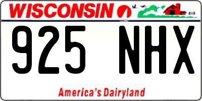 WI license plate 925NHX