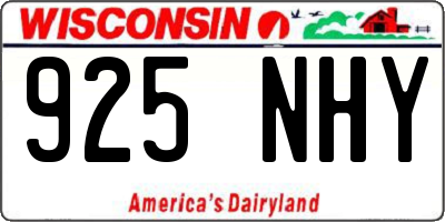 WI license plate 925NHY