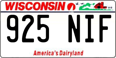 WI license plate 925NIF