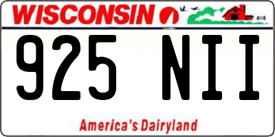 WI license plate 925NII