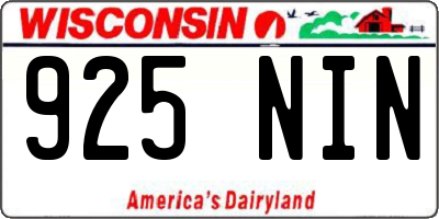 WI license plate 925NIN