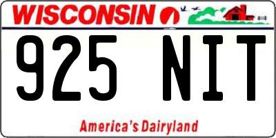 WI license plate 925NIT