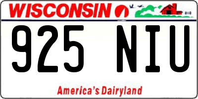 WI license plate 925NIU