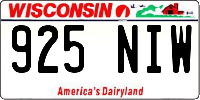 WI license plate 925NIW