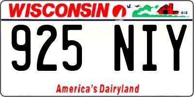 WI license plate 925NIY