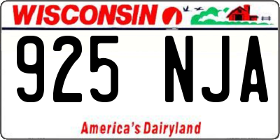 WI license plate 925NJA