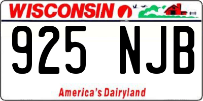WI license plate 925NJB