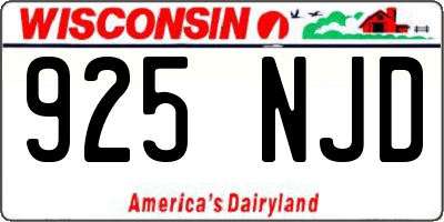 WI license plate 925NJD