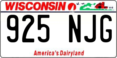 WI license plate 925NJG