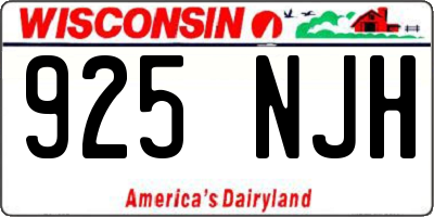WI license plate 925NJH