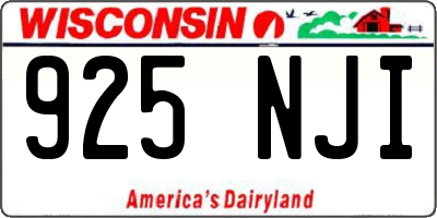 WI license plate 925NJI